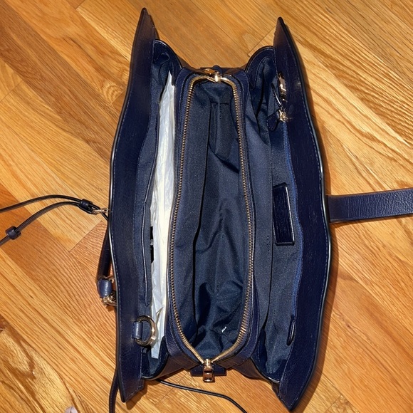 Coach Navy Blue Leather Tote Bag - Picture 8 of 11